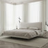 Altresha Linen Fabric Minimalist Floating Bed Frame